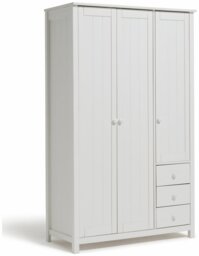 Argos Home New Scandinavia 3 door 3 Drawer Wardrobe - White - thumbnail 1