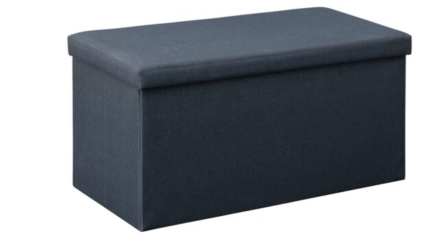 Argos Home Fabric Medium Storage Ottoman - Navy - image 1