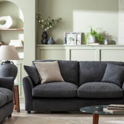 Argos Home Aleeza Fabric 3 Seater Sofa - Navy - thumbnail 2