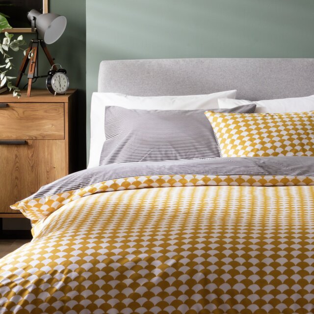 Habitat Cotton Scallop Yellow Bedding Set - Kingsize - image 1