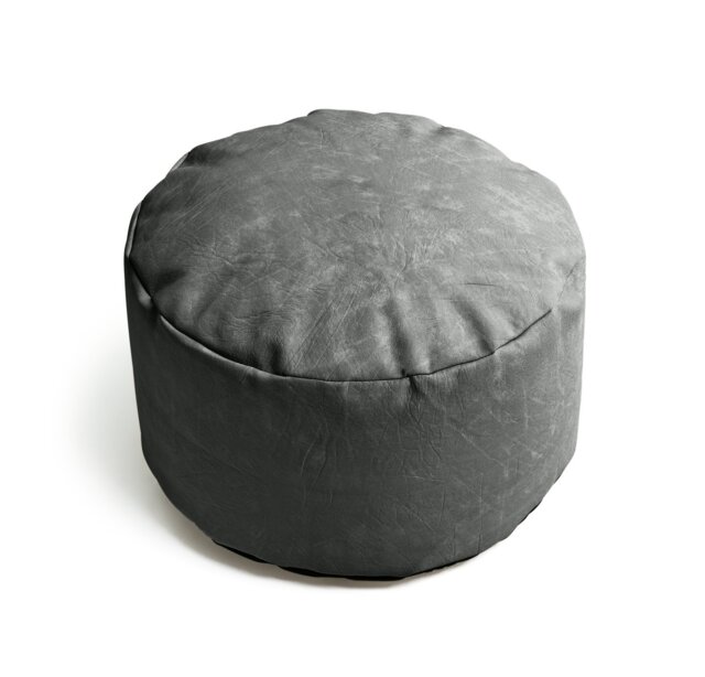 Kaikoo Drew Faux Leather Pouffe - Grey - image 1
