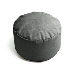Kaikoo Drew Faux Leather Pouffe - Grey - thumbnail 1