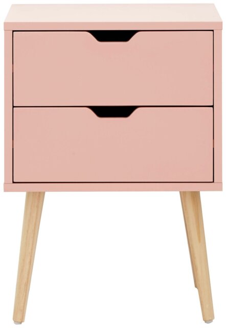GFW Nyborg 2 Drawer Bedside Table - Pink - image 1