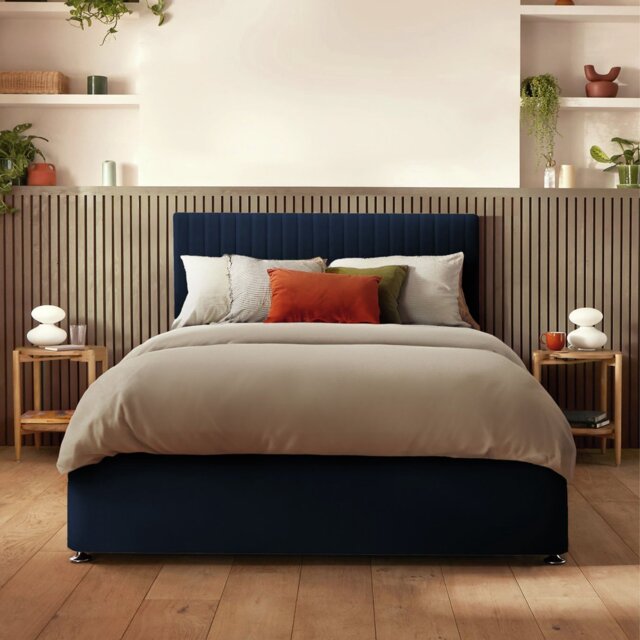 Silentnight Dusk Fabric Kingsize Headboard - Blue - image 1