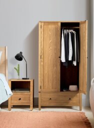 Habitat Finchley 2 Door Wardrobe - Oak - thumbnail 1