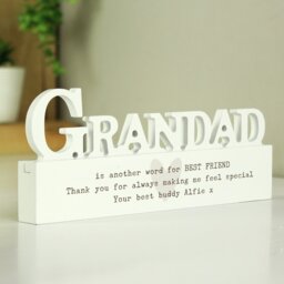 Personalised Message Free Text Heart Wooden Grandad Ornament - thumbnail 2