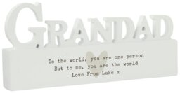 Personalised Message Free Text Heart Wooden Grandad Ornament - thumbnail 1