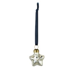 Argos Home Pack of 6 Silver Glass Star Christmas Decoration - thumbnail 2