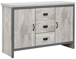 GFW Boston 2 Door 3 Drawer Sideboard - Grey - thumbnail 1