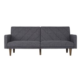 Dorel Paxson Fabric Small Double Chaise Sofa Bed - Grey - thumbnail 2