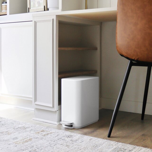 Simplehuman 5L Slim Bathroom Pedal Bin - White - image 1