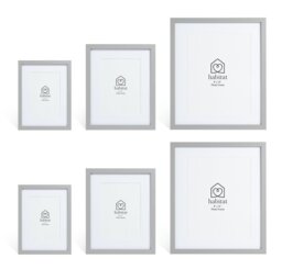 Habitat Grey Wooden 6 Picture Frames - Mixed Sizes - thumbnail 1