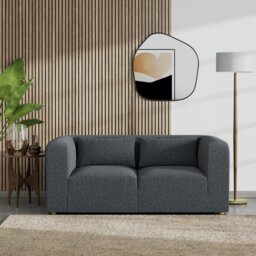 Habitat Lars Fabric 2 Seater Sofa - Charcoal - Ash Leg - thumbnail 2