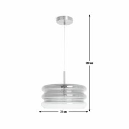 Habitat Ribbed Ombre Glass Pendant Light - Orange - thumbnail 2