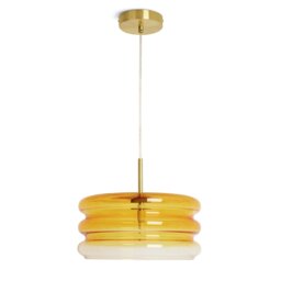 Habitat Ribbed Ombre Glass Pendant Light - Orange