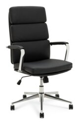 Habitat Callan Leather Mix Office Chair - Black - thumbnail 1