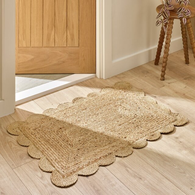 Argos Home Scallop Braided Natural Jute Doormat - 60x90cm - image 1
