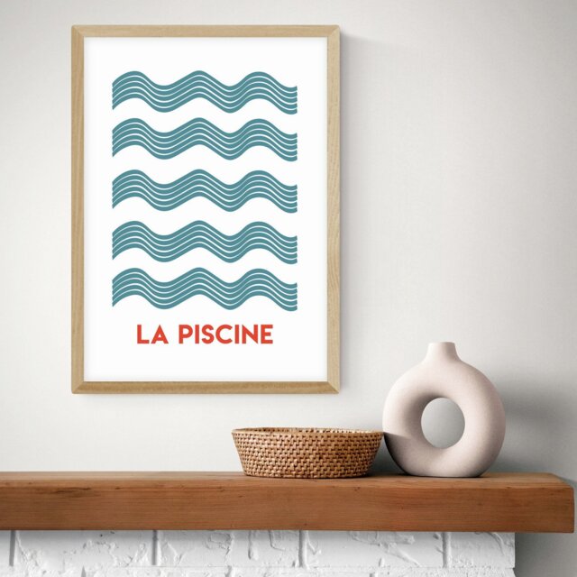 East End Prints La Piscine Oak Frame Art Print - A2 - image 1