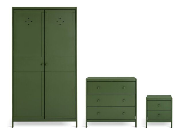 Habitat Bronte 3 Piece 2 Door Wardrobe Set - Green - image 1