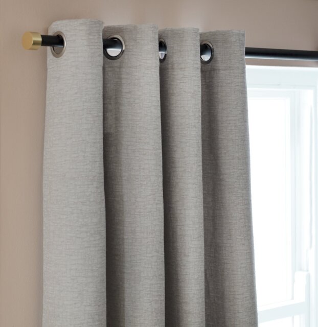 Habitat Chenille Eyelet Curtains - Grey - 168x183cm - image 1