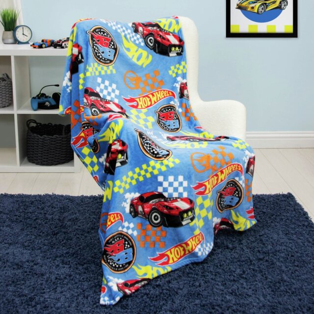 Hot Wheels Fleece Throw - Blue - 100x150cm - image 1