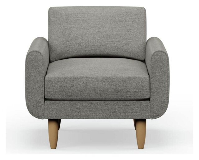 Hutch Fabric Round Arm Armchair - Dove Grey - image 1