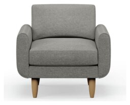 Hutch Fabric Round Arm Armchair - Dove Grey - thumbnail 1