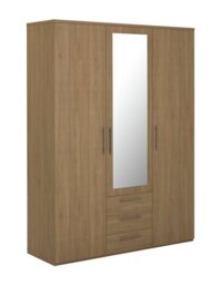 Argos Home Brisbane 3 Door 3 Drawer Wardrobe - Oak - thumbnail 2