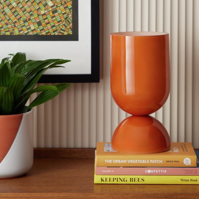 Habitat Gloss Glass Table Lamp - Orange - image 1