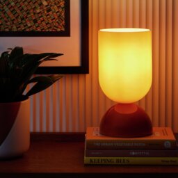 Habitat Gloss Glass Table Lamp - Orange - thumbnail 2