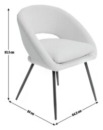 Habitat Hermione Boucle Chair - Cream - thumbnail 2