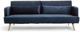 Argos Home Andy Velvet 3 Seater Clic Clac Sofa Bed - Blue - thumbnail 2