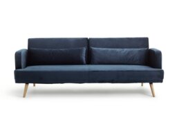 Argos Home Andy Velvet 3 Seater Clic Clac Sofa Bed - Blue - thumbnail 1