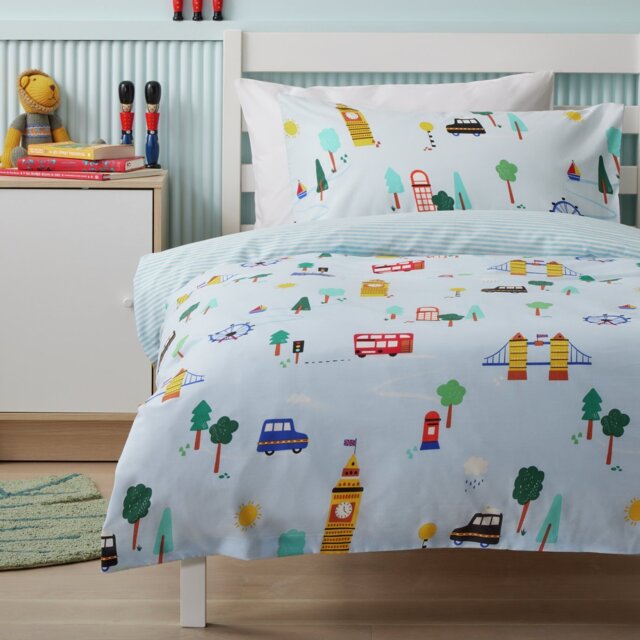 Argos Home London Blue Kids Bedding Set Toddler by Argos