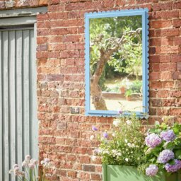 Habitat Blue 3mm Metal Frame Scalloped Wall Mirror - 98x69cm - thumbnail 1