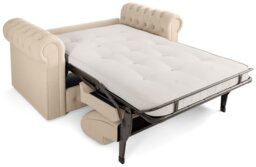 Jay-Be Chesterfield Fabric 2 Seater Sofa Bed - Cream - thumbnail 2