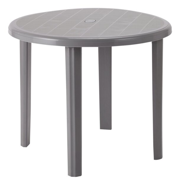 Bica 4 Seater Round Plastic Garden Table - Grey - image 1