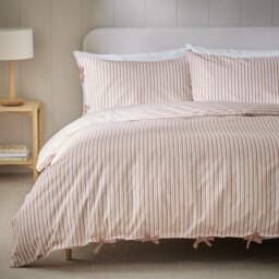 Habitat Textured Stripe with Ties Rust Bedding Set - King - thumbnail 1