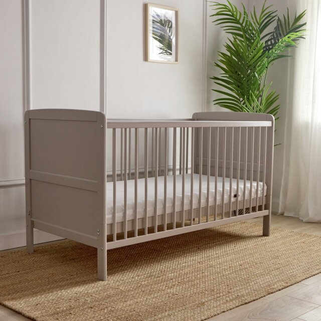 Baby Elegance Travis Baby Cot Bed with Mattress Grey by Argos