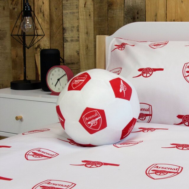 Arsenal FC Football Shaped Cushion White - 25cm - image 1