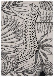 Habitat Jungle Print Black & Grey Wool Flatweave Rug - thumbnail 1
