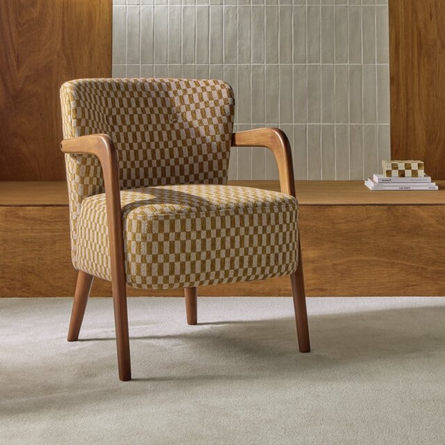 Habitat Yanni ll Jacquard Fabric Accent Chair - Khaki - image 1