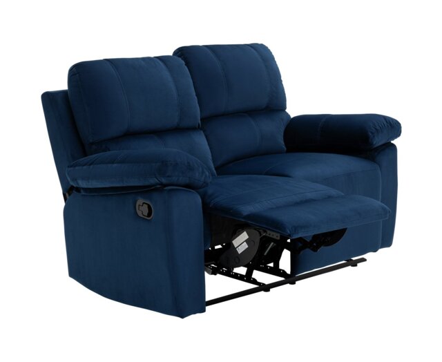 Toby Velvet 2 Seater Recliner Sofa in a Box- Navy - image 1