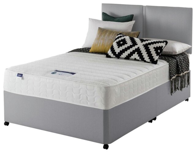 Silentnight Hatfield Double Memory Divan Bed - Grey - image 1