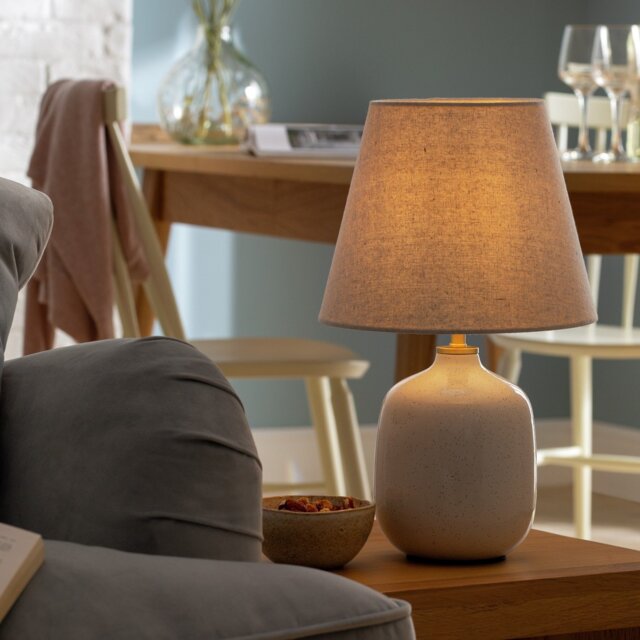 Argos Home Aquilla Ceramic Table Lamp - Cream & Beige - image 1