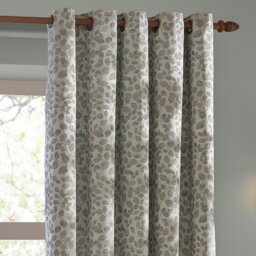 Wylder Grace Leaf Floral Eyelet Curtains - Grey - 168X137cm - thumbnail 2