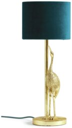 Argos Home Japonica Crane Table Lamp - Teal & Gold - thumbnail 2