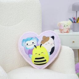 Squishmallows Heart Shaped Cushion - Lavender - 34x30cm - thumbnail 1