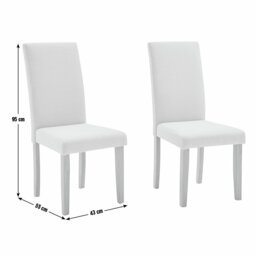 Argos Home Sendi Pair of Fabric Dining Chairs - Cream - thumbnail 2