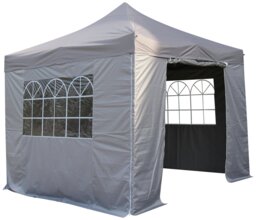 All Seasons 3m x 3m Pop Up Garden Gazebo & Side Panels- Grey
